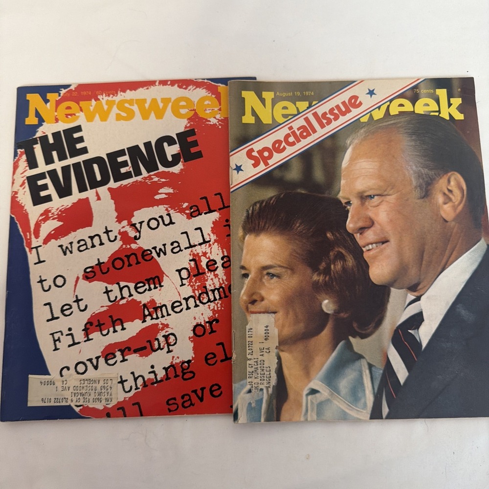 1974 July & Aug NEWSWEEK MAGAZINE /GERALD FORD COVER And Watergate Evidence (2)